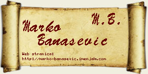 Marko Banašević vizit kartica